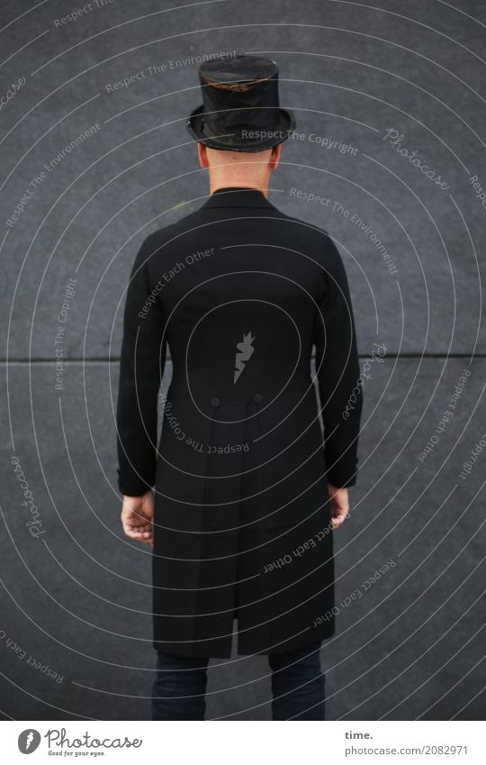 AST 10 | preparing for dress rehearsal Masculine Man Adults Human being Wall (barrier) Wall (building) Frock coat Top hat Think Stand Exceptional Dark