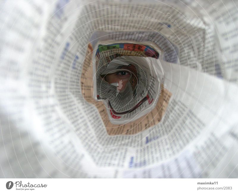 media company Newspaper Tunnel Photographic technology Eyes Pipe