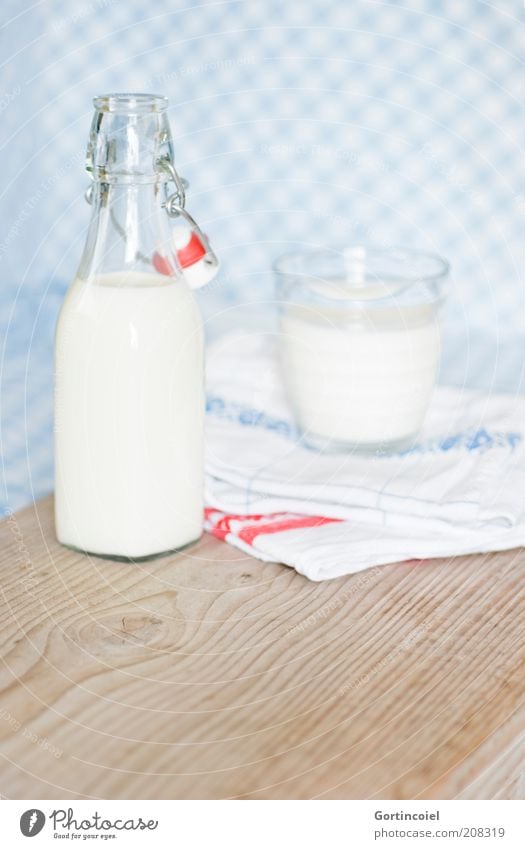 Freshly tapped Food Dairy Products Organic produce Beverage Milk Healthy Bright Milk bottle Whole milk Food photograph Frosted glass Wooden table Natural