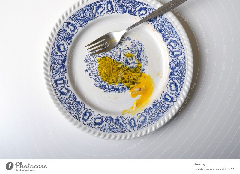 refreshes the palate, refreshes and strengthens, makes happy and cheerful, Fried egg sunny-side up Nutrition Dinner Plate Fork Yolk Interior shot Studio shot