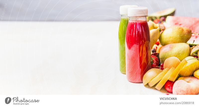 Smoothies with fruits Food Fruit Nutrition Organic produce Vegetarian diet Diet Beverage Cold drink Lemonade Juice Bottle Shopping Style Design Healthy
