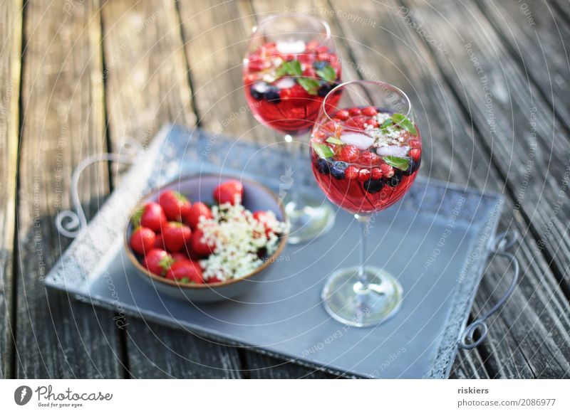 summer tastes like this Fruit Strawberry Berries Elderflower Raspberry Blueberry Beverage Cold drink Alcoholic drinks Sparkling wine Prosecco Bowl Glass