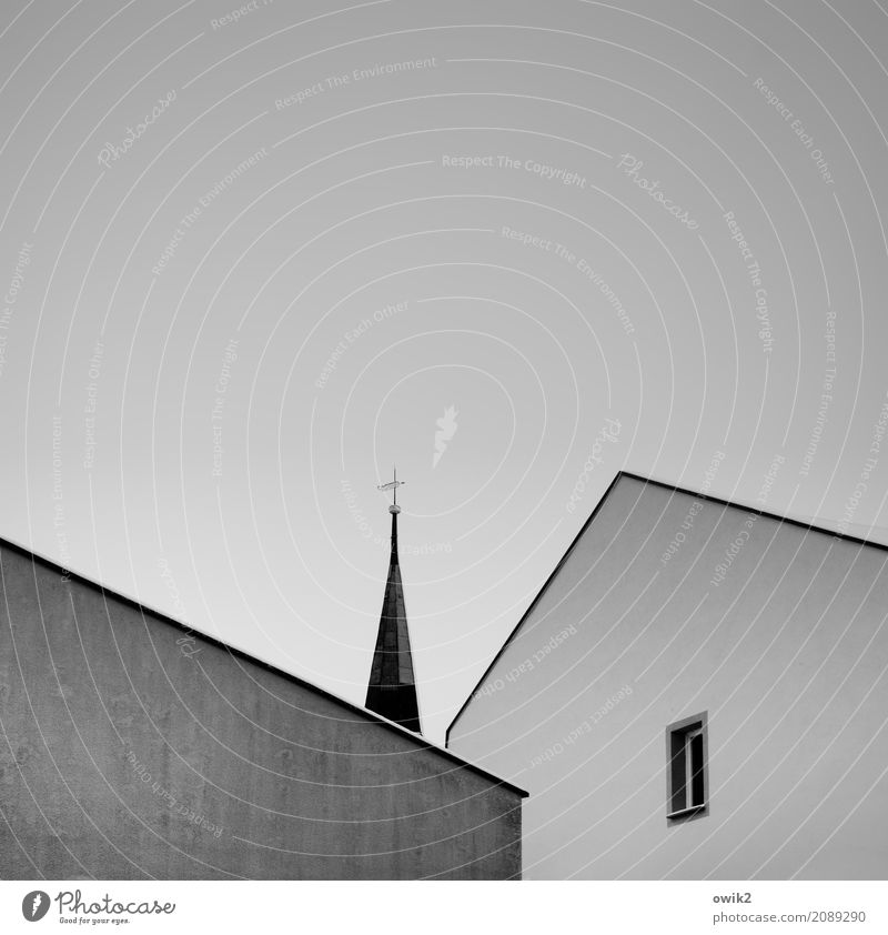 Lonely tip Cloudless sky Beautiful weather Bautzen Lausitz forest Germany Downtown House (Residential Structure) Church Dome Building Church spire