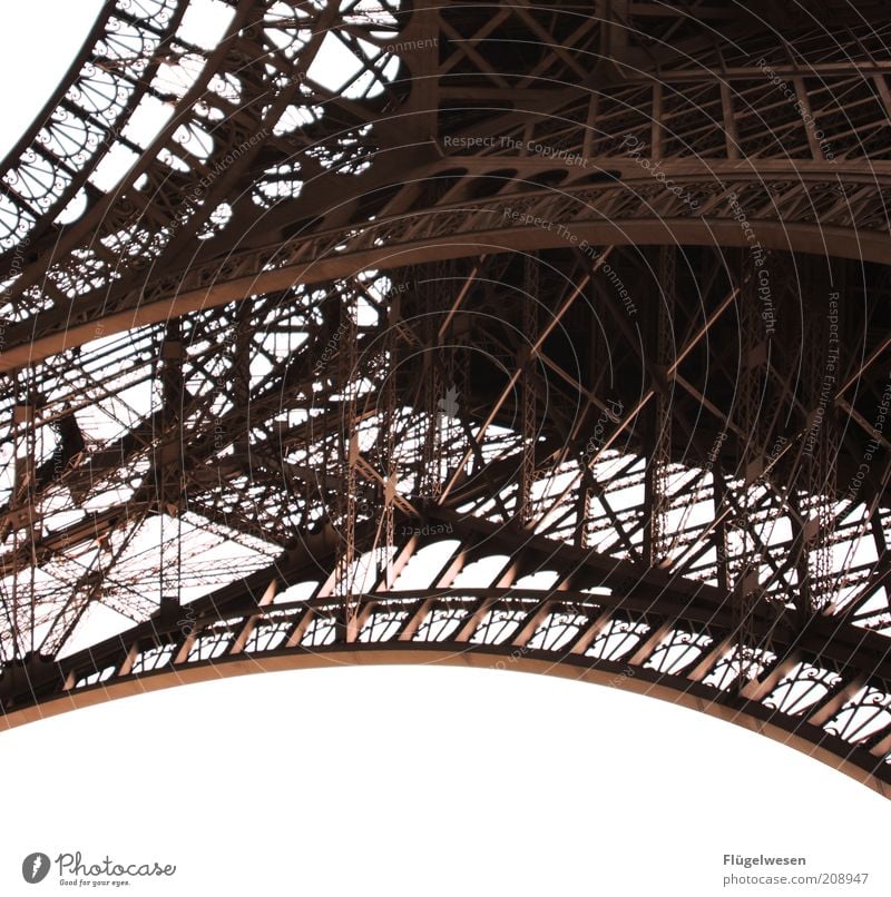 Pähriss Capital city Architecture Tourist Attraction Landmark Eiffel Tower Steel Paris France Framework Scaffolding Colour photo Exterior shot Deserted