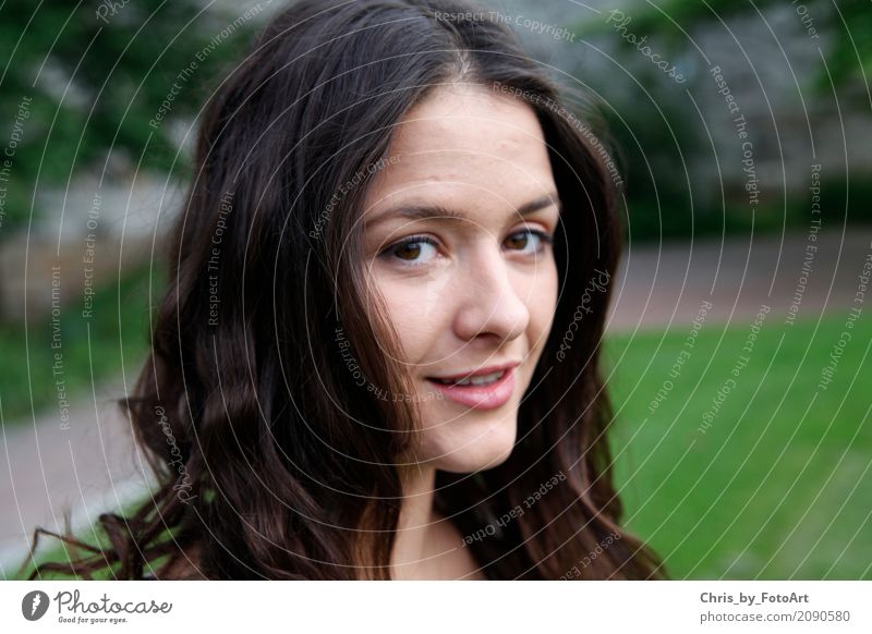 chris_by_photoart Feminine Young woman Youth (Young adults) 1 Human being 18 - 30 years Adults Esslingen district Brunette Long-haired Curl Smiling Friendliness