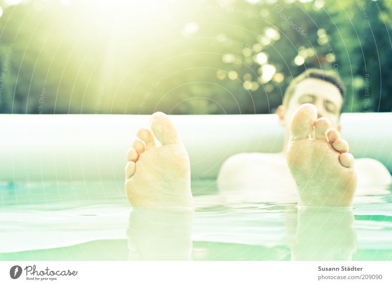 Have a Break Human being Masculine Man Adults Feet 18 - 30 years Youth (Young adults) Swimming & Bathing Relaxation Illuminate Serene Calm Surface of water
