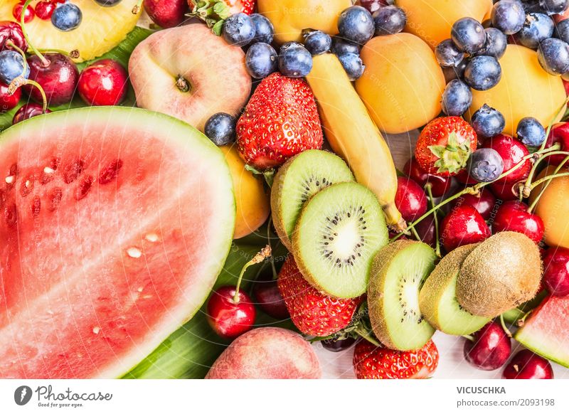 Watermelon and other summer fruits Food Fruit Dessert Nutrition Organic produce Vegetarian diet Diet Shopping Style Design Healthy Eating Life Summer Garden