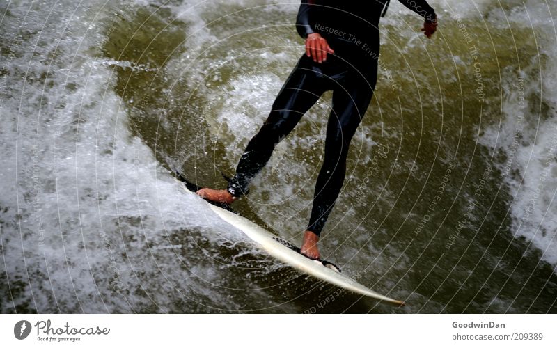 Headless undertaking I Sports Sportsperson Surfing Surfer Surfboard Human being Masculine Young man Youth (Young adults) Environment Nature Water Brook