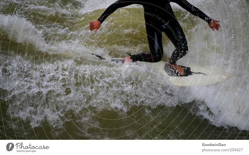 Headless undertaking II Sports Surfing Surfer Surfboard Human being Masculine Young man Youth (Young adults) 1 Environment Nature Water Bad weather Brook Fight