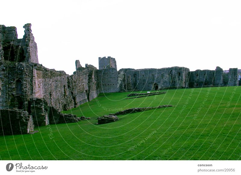 Richmond Castle England Great Britain Meadow Green Decline Destruction Architecture Lawn Old