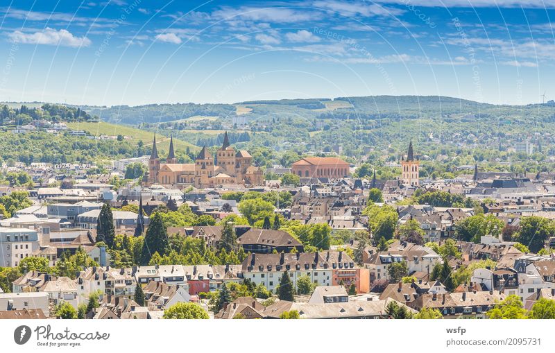 Panoramic view of Trier Rhineland Palatinate Germany Tourism Town Old town Dome Architecture Roof Historic panorama rhineland Rhineland-Palatinate