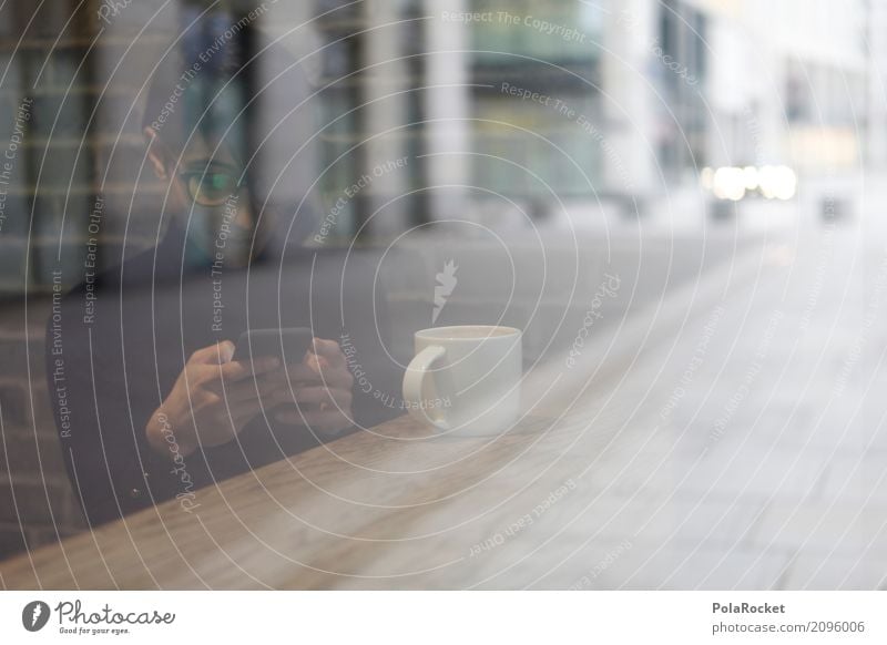 #A# Frosted glass 1 Human being Esthetic Coffee To have a coffee Coffee cup Coffee break Coffee mug Woman Cellphone Chat Internet Computer network Glass