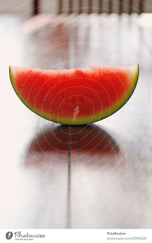 #AS# Melon red on brown Food Fruit Esthetic Derby Melone slice Red Part Table Eating Summer Colour photo Multicoloured Interior shot Studio shot Close-up Detail