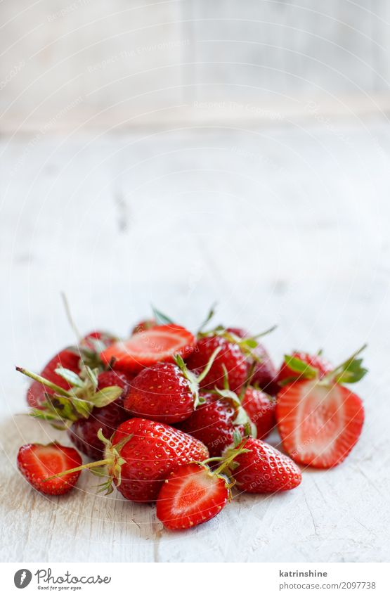 Strawberries on a white wooden table close up Fruit Dessert Diet Summer Table Wood Fresh Bright Delicious Natural Juicy Red White Colour Berries Tray colorful