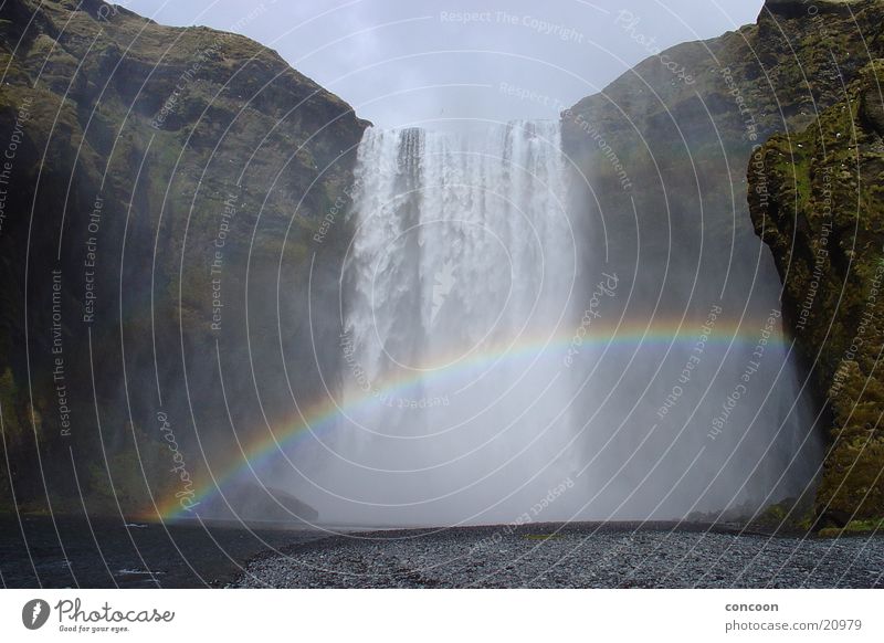 Somewhere over the rainbow in Iceland Rainbow Multicoloured Waterfall