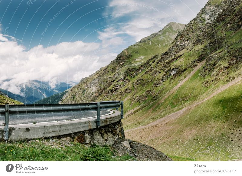 No6 Environment Nature Landscape Sky Clouds Summer Meadow Alps Mountain Street Lanes & trails Overpass Juicy Blue Green Adventure Loneliness Vacation & Travel