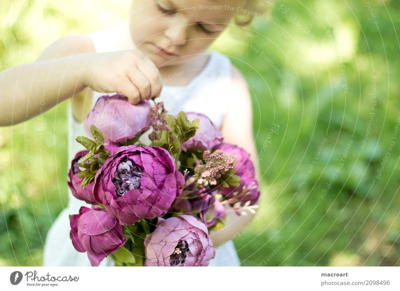 bouquet Bouquet flower girl Girl Child Toddler Pink Summer Flower Floristry Gift Donate Comprehend Study Emotions Touch Experience White Dress Mother's Day