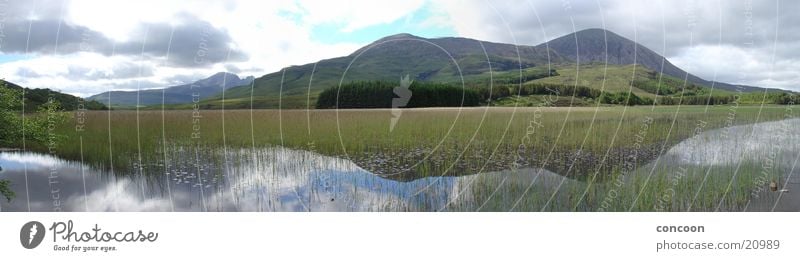 Isle of Skye, Scotland (Panorama) Lake Grass Reflection Pure Great Britain Europe Nature Mountain Landscape Clarity