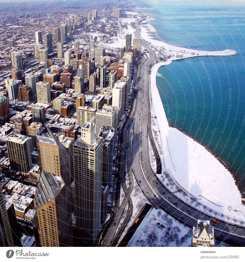 Chicago Lake Michigan Winter High-rise Concrete Illinois North America Skyline Hancock Centre USA Town