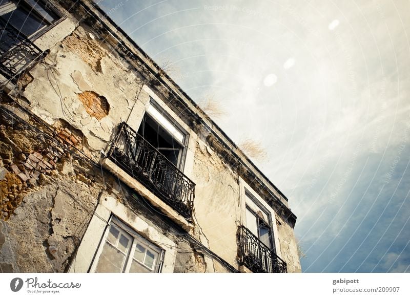 Lisbon Old town Ruin Manmade structures Building Architecture Facade Balcony Window Door Authentic Broken Wild Poverty Decline Past Transience Lose Change