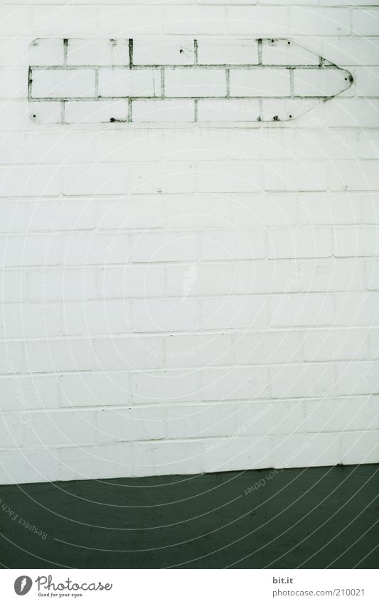 LEERZEICHEN II [LUsertreffen 04|10] Art Wall (barrier) Wall (building) Facade Stone Concrete Sign Signs and labeling Line Arrow Stripe Sharp-edged Gloomy Gray