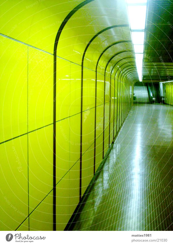 James Brown Tunnel Pedestrian Neon light Yellow Light Bonn London Underground Germany Bridge space reflection Underpass Threat Earth Vacation & Travel Walking