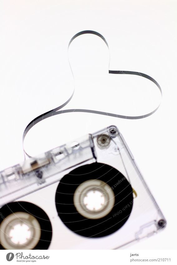 Old love doesn't rust Music Listen to music Media Love Retro Tape cassette Studio shot Detail Deserted Shallow depth of field Heart-shaped Transparent
