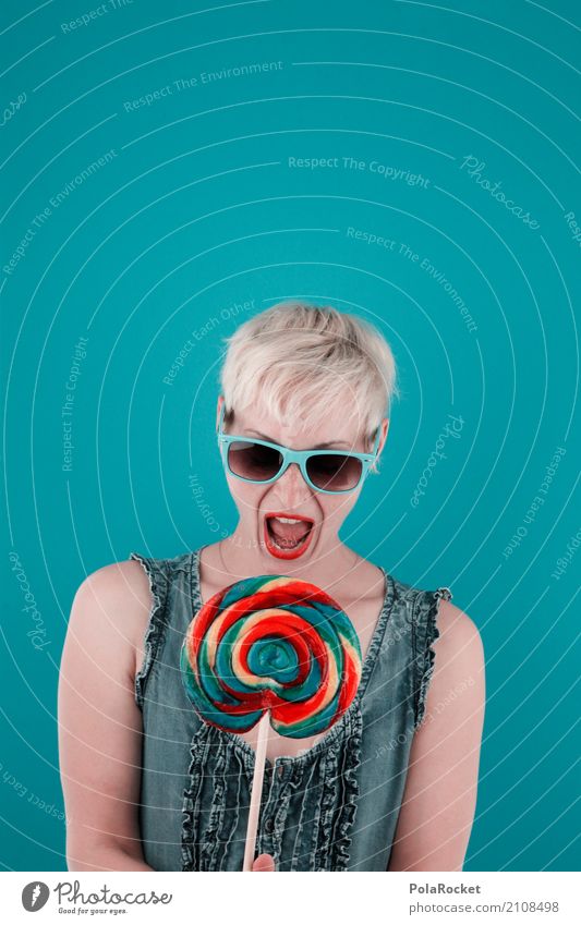 #A# Colorflash Art Work of art Kitsch Trade Lollipop Woman Joy Comical Funster The fun-loving society Voracious Appetite Delicious Unhealthy Sunglasses