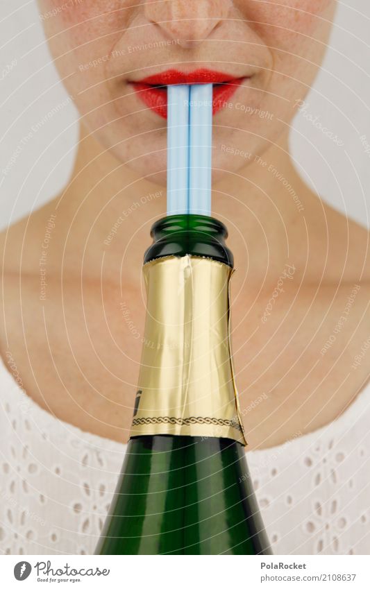 #A# double pops better Art Work of art Esthetic Sparkling wine Champagne bottle Blade of grass Lips Delicious Thirst Thirst-quencher Cold drink Thirsty
