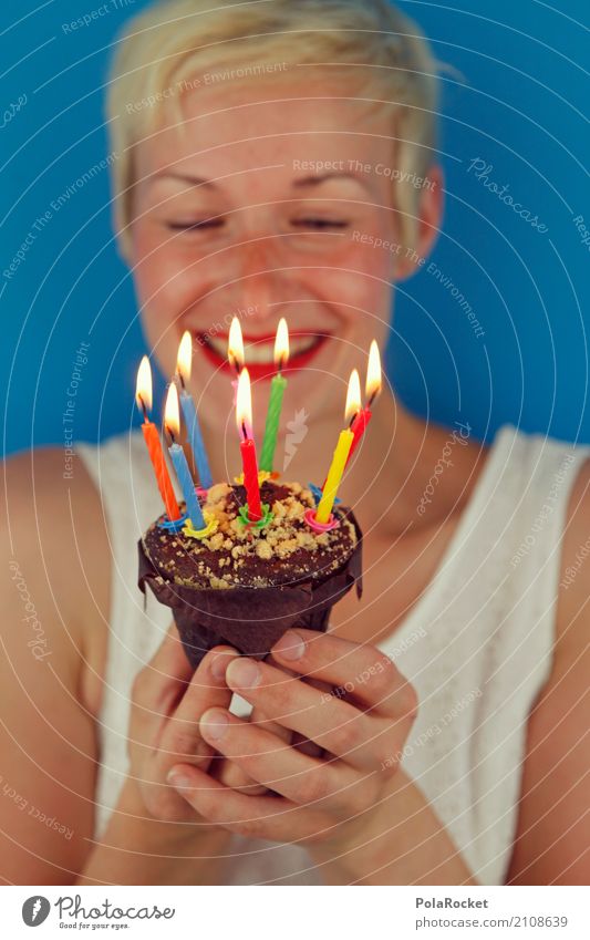 #A# Surprise! Art Work of art Esthetic Birthday Birthday cake Birthday gift Birthday wish Candle Muffin Joy Bonfire Joybringer Woman Colour photo Subdued colour