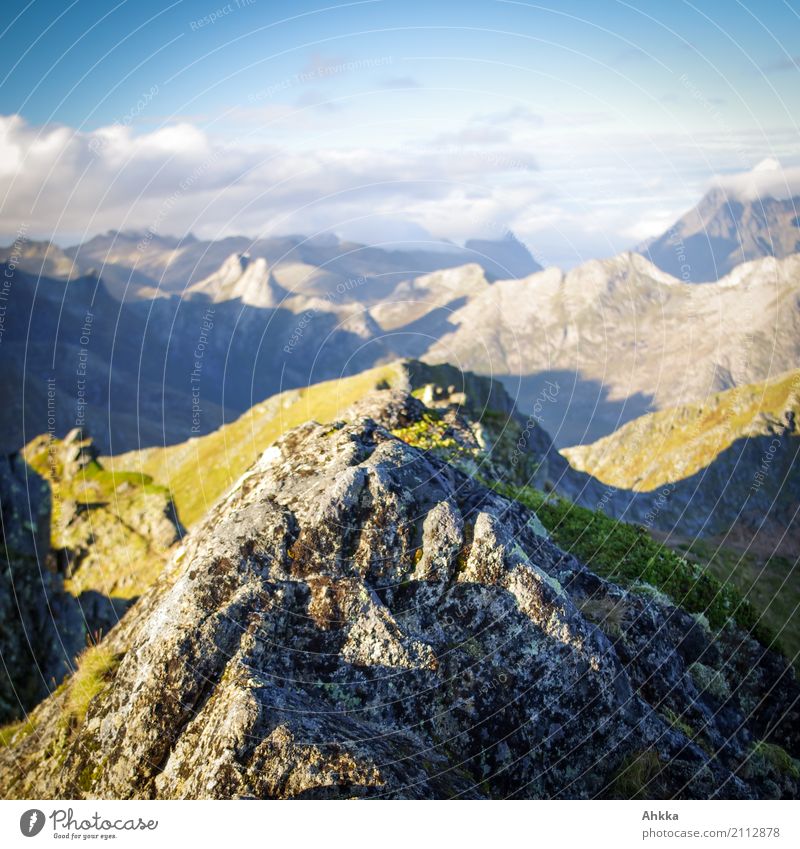 summit, Lofoten, mountain range, destination Meditation Adventure Far-off places Freedom Expedition Climbing Mountaineering Nature Landscape Elements Sunlight