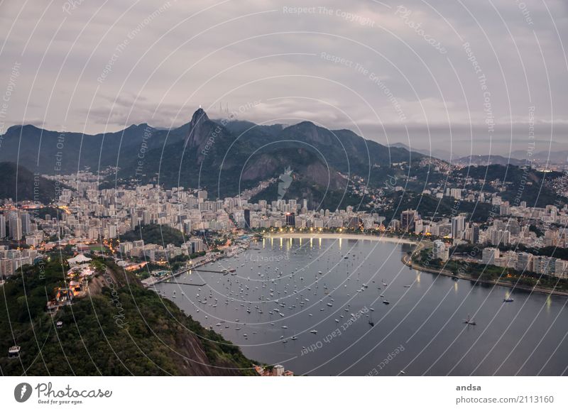 View of Rio de Janeiro Panorama (View) Long shot Deep depth of field Day Copy Space bottom Copy Space top Subdued colour Exterior shot Deserted Colour photo