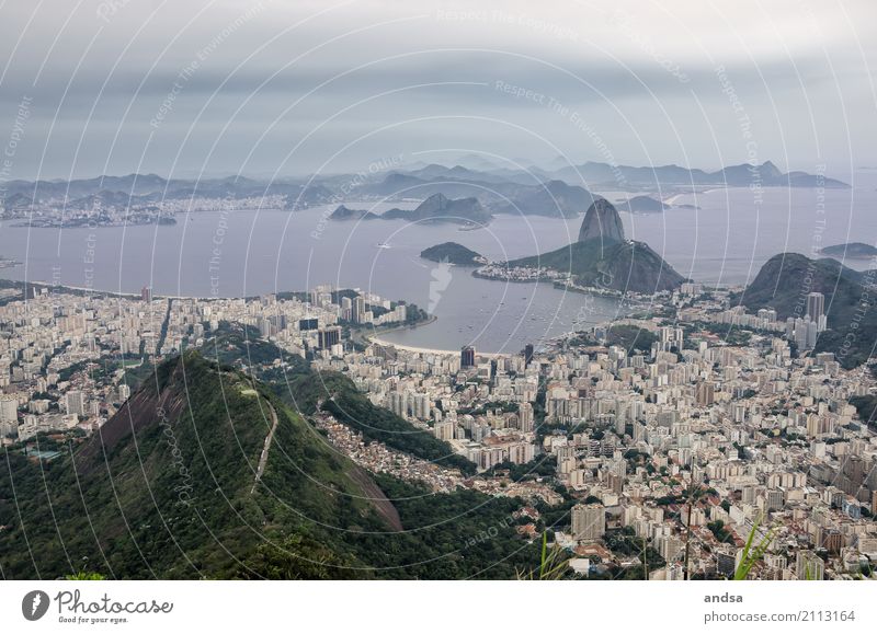 View of Rio de Janeiro Panorama (View) Long shot Deep depth of field Day Copy Space bottom Copy Space top Subdued colour Exterior shot Deserted Colour photo