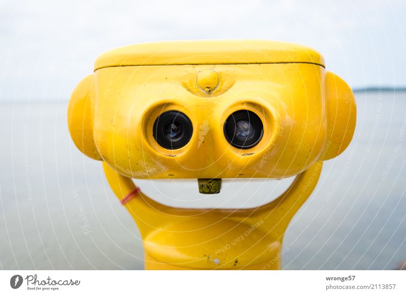 Trash! 2017 | Always smile Telescope Binoculars Glass Metal Smiling Laughter Wait Funny Near Maritime Yellow Far-off places Baltic Sea Coast Colour photo