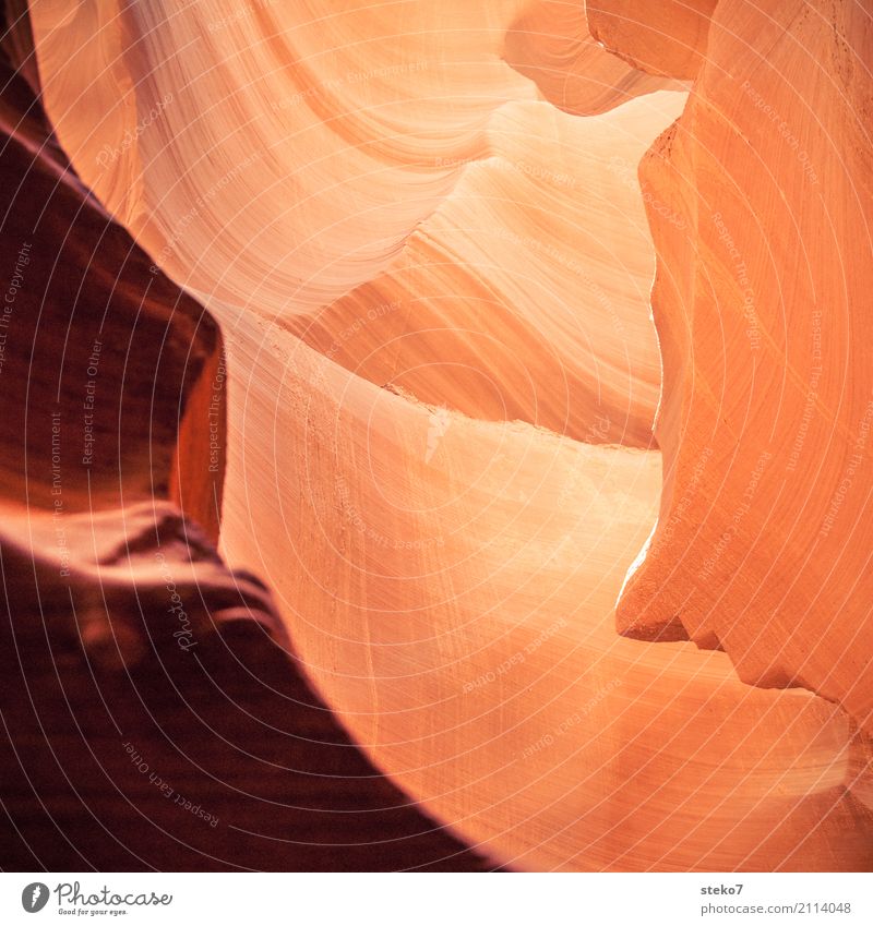 finishing touches Rock Canyon Antelope Canyon Orange Esthetic Bizarre Surrealism Structures and shapes Colour Curved Smooth Pastel tone Sandstone Erosion