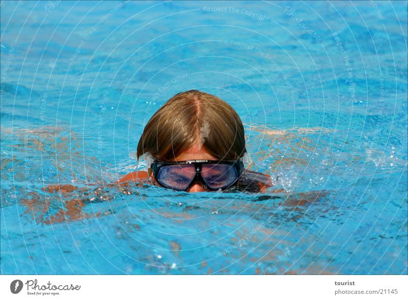 go underground Swimmer (professional sportsman) Dive Summer Physics Eyeglasses Sports Water Warmth Blue