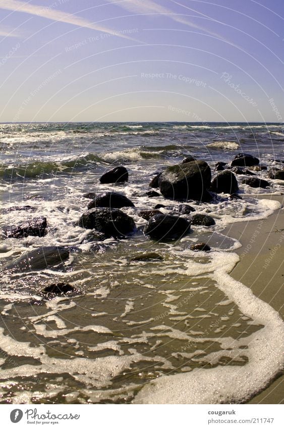 Stones on the beach Vacation & Travel Tourism Summer vacation Beach Ocean Environment Nature Landscape Elements Water Sky Beautiful weather Waves Coast