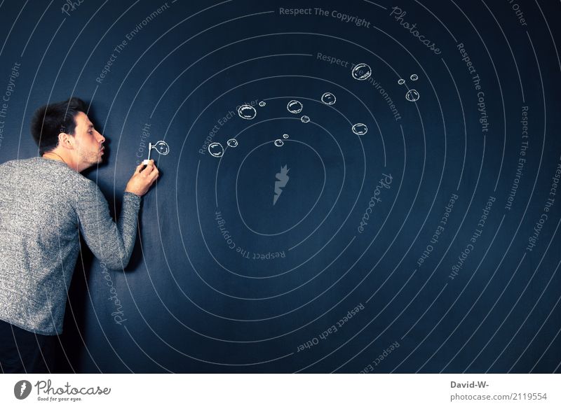 soap bubbles Lifestyle Human being Masculine Young man Youth (Young adults) Man Adults 1 Art Artist Work of art Stage play To enjoy Blow Soap bubble Infancy