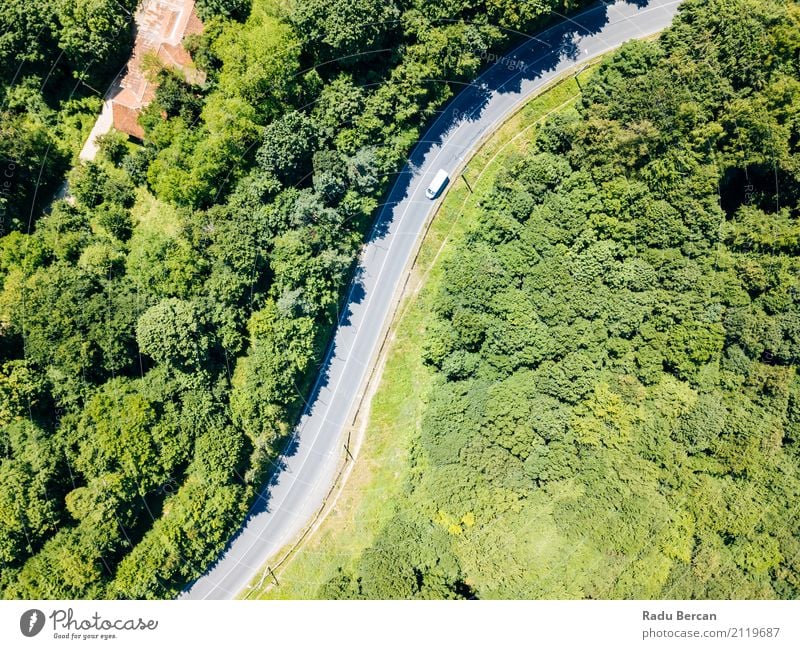 Aerial View Of Road Running Through Carpathian Mountains Forest Vacation & Travel Summer Environment Nature Landscape Earth Tree Transport Street Lanes & trails