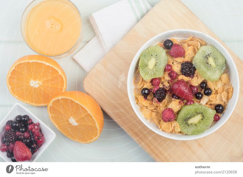 healthy breakfast Food Fruit Orange Grain Nutrition Beverage Lemonade Juice Crockery Bowl Mug Lifestyle Healthy Eating Overweight Wellness Diet To feed Feeding