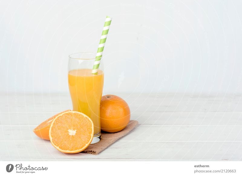 Orange juice Food Fruit Nutrition Breakfast Lunch Vegetarian diet Diet Drinking Lemonade Juice Mug Straw Lifestyle Health care Healthy Eating Overweight Kitchen