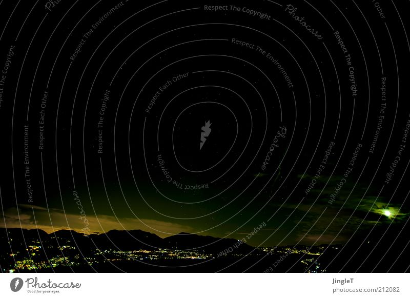 N8 Nature Landscape Sky Clouds Storm clouds Night sky Moon Summer Hill Mountain Lake Lago Maggiore Serene Calm Humble Longing Homesickness Loneliness