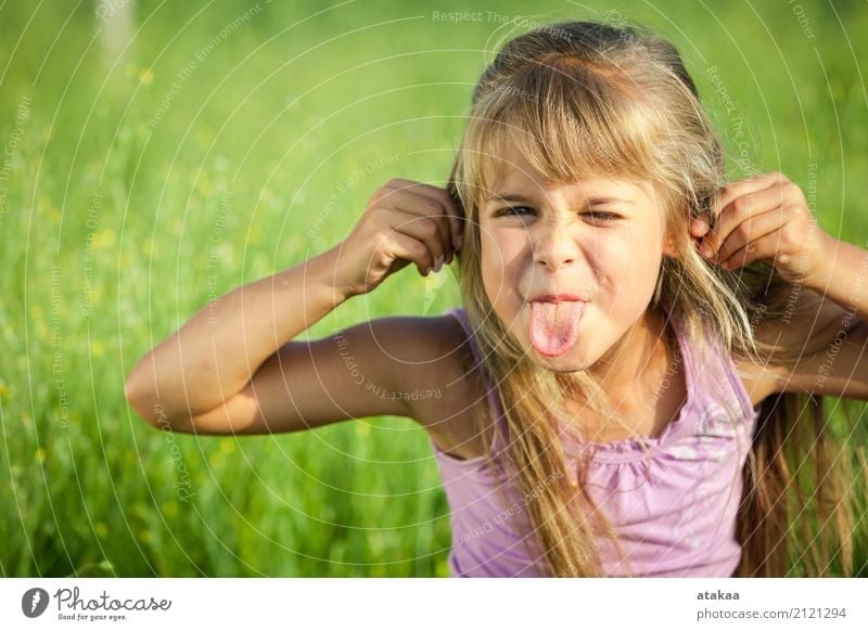 One happy little girl playing in park at the day time. Lifestyle Joy Happy Beautiful Face Relaxation Leisure and hobbies Playing Vacation & Travel Freedom