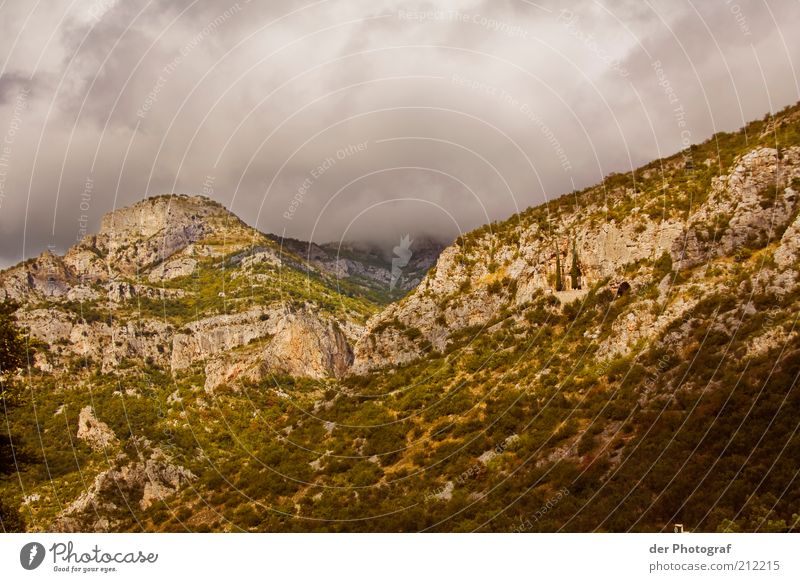 Over the hills and far away Landscape Clouds Rock Mountain Colour photo Exterior shot Deserted Copy Space top Twilight Panorama (View) Cloud cover