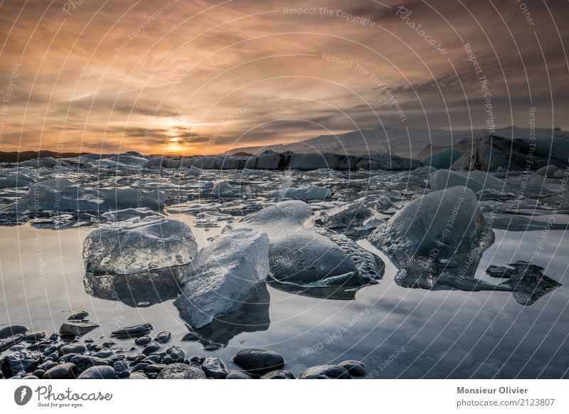 Diamond Beach, Jökulsárlón Glacier Lagoon, Iceland Nature Landscape Sunrise Sunset Climate Frost Waves Coast Lava beach Take a photo Travel photography