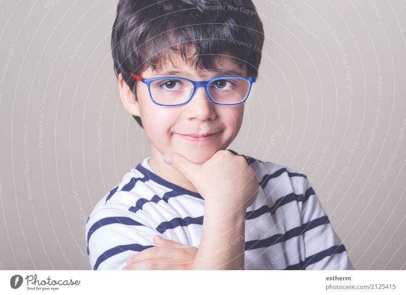 Happy boy with glasses Lifestyle Medical treatment Wellness Education Kindergarten Child School Human being Toddler Boy (child) Infancy 1 3 - 8 years Eyeglasses