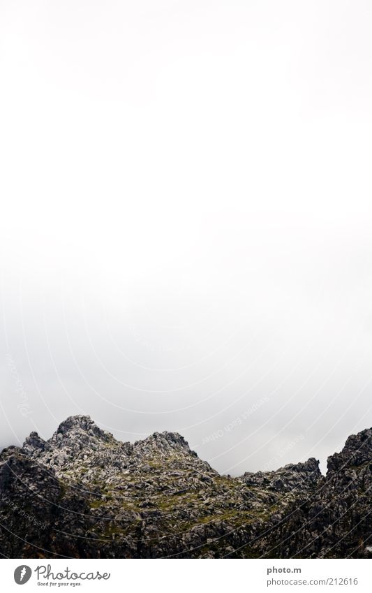 mountain Environment Nature Landscape Sky Hill Rock Mountain Peak Loneliness Majorca Spain Colour photo Subdued colour Exterior shot Deserted Copy Space top