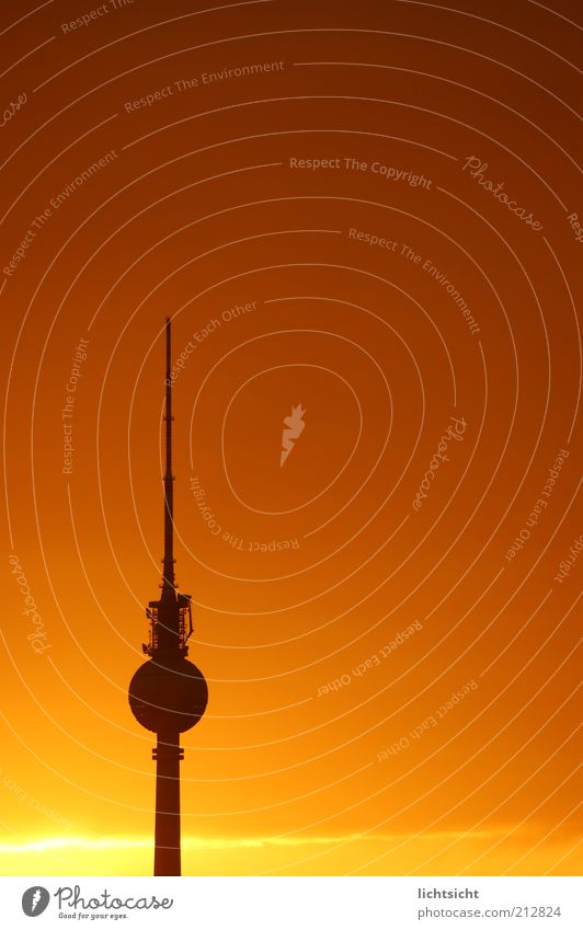 Berlin television tower before sunset Vacation & Travel Tourism Sky Weather Beautiful weather Capital city Tower Manmade structures Antenna Tourist Attraction