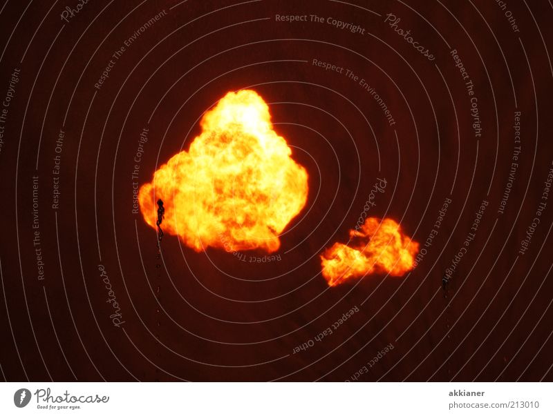 fireball Elements Fire Hot Bright Warmth Yellow Black Flame Fireball Colour photo Multicoloured Exterior shot Deserted Copy Space left Copy Space right