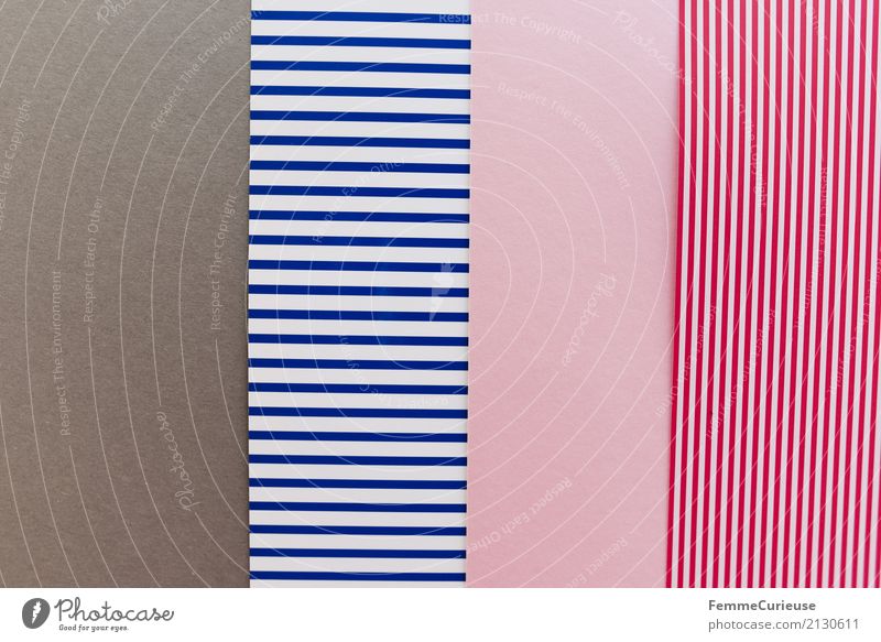 Sample (05) Paper Piece of paper Multicoloured Gray Blue White Blue-white Pink Reddish white Graphic Geometry Rectangle Structures and shapes Striped Design